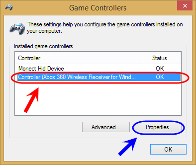 تشخیص عملکرد صحیح دسته بازی (Joystick) نصب شده، در ویندوز (نسخه 8.1)