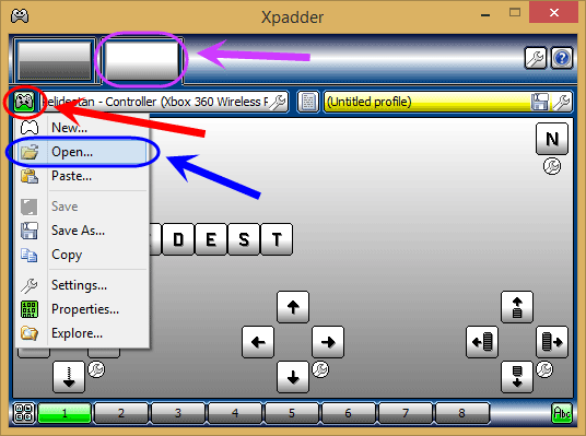 نرم افزار Xpadder برای تعیین کلیدهای دسته بازی (Joystick) به جای کلیدهای کیبورد یا موس (کنترل عملکرد کیبورد یا موس، از طریق دسته بازی (Joystick))