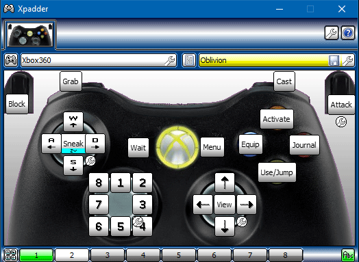 نرم افزار Xpadder برای تعیین کلیدهای دسته بازی (Joystick) به جای کلیدهای کیبورد یا موس (کنترل عملکرد کیبورد یا موس، از طریق دسته بازی (Joystick))