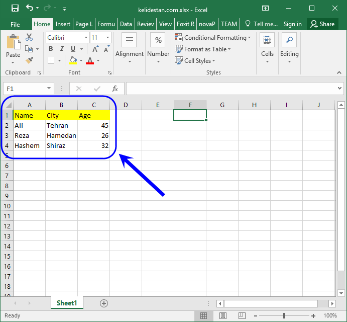 معرفی نرم افزار Microsoft Excel (نسخه 2016)، برای ذخیره اطلاعات به صورت صفحات گسترده (Spreadsheet)