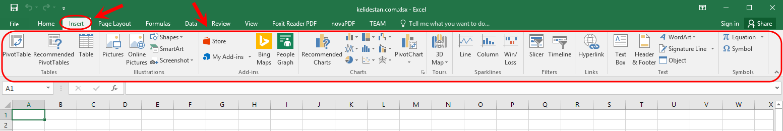 آشنایی با محیط اصلی نرم افزار Microsoft Excel (نسخه 2016)