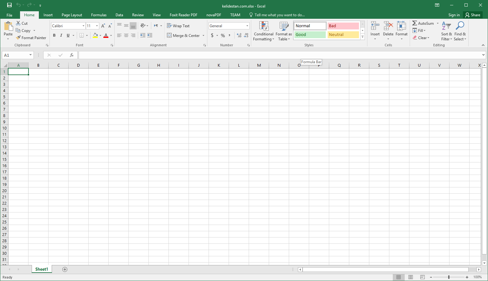 آشنایی با محیط اصلی نرم افزار Microsoft Excel (نسخه 2016)