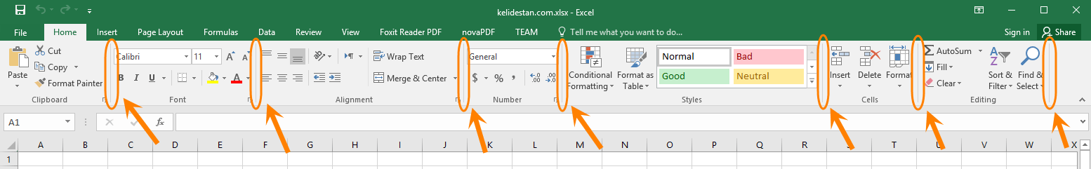 آشنایی با محیط اصلی نرم افزار Microsoft Excel (نسخه 2016)