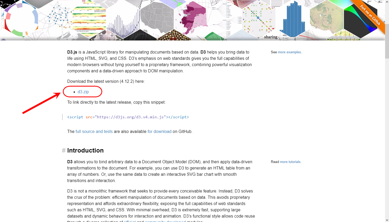 به کار بردن D3.js در یک صفحه از وب سایت و رسم یک شکل اولیه برای شروع کار با D3.js