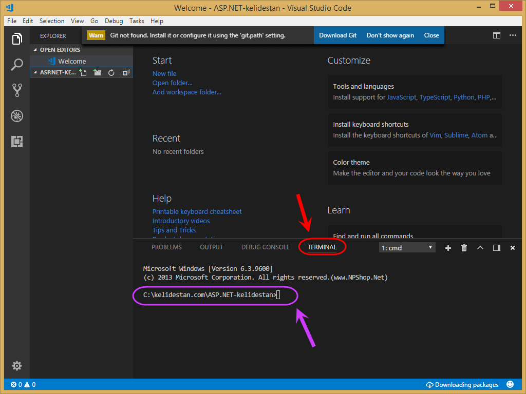 ساخت یک پروژه ASP.NET Core MVC جدید (یک اپلیکیشن وب - Web App) در Visual Studio Code و اجرای آن و مشاهده وب سایت (اپلیکیشن وب - Web App)