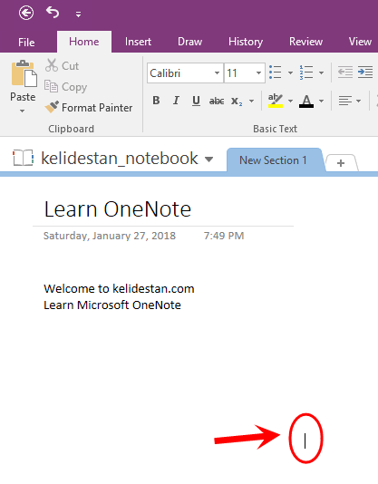 ساخت یک دفترچه یادداشت (Notebook) جدید و ایجاد تعدادی بخش (Section) و صفحه (Page) برای آن، در Microsoft OneNote (نسخه 2016)