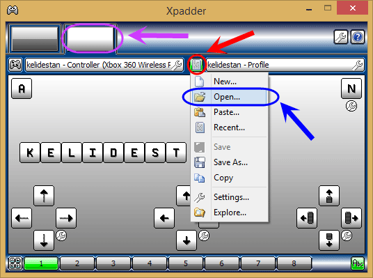 نرم افزار Xpadder برای تعیین کلیدهای دسته بازی (Joystick) به جای کلیدهای کیبورد یا موس (کنترل عملکرد کیبورد یا موس، از طریق دسته بازی (Joystick))
