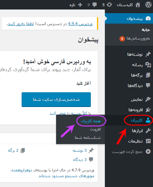 تغییر نقش (Role) کاربران (User)، در وردپرس (WordPress)