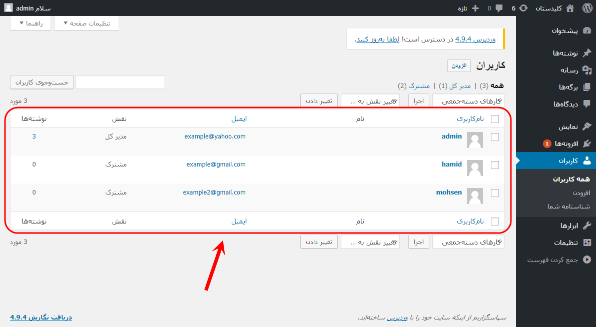 تغییر نقش (Role) کاربران (User)، در وردپرس (WordPress)