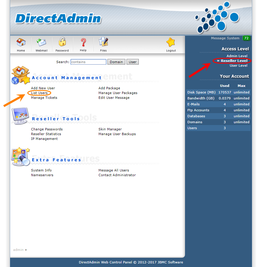 دادن اجازه ارتباط با سرور (Server) لینوکس (Linux) از طریق SSH ، به یک کاربر (User)، در کنترل پنل DirectAdmin (با دسترسی admin)