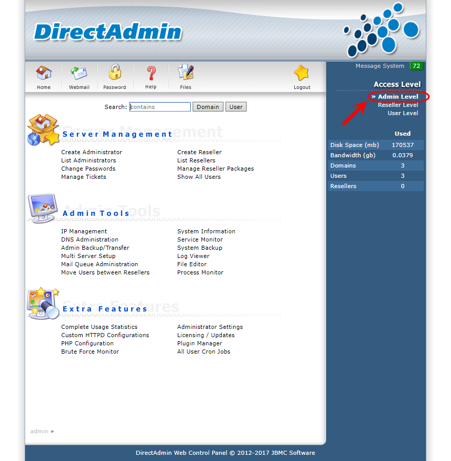 دادن اجازه ارتباط با سرور (Server) لینوکس (Linux) از طریق SSH ، به یک کاربر (User)، در کنترل پنل DirectAdmin (با دسترسی admin)