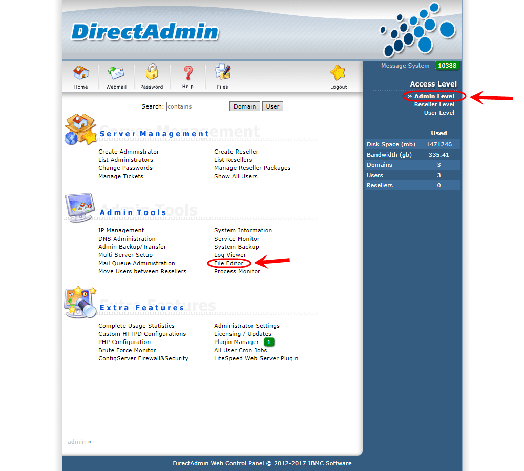 تشخیص شماره پورت (Port) مربوط به ارتباط با سرور (Server) لینوکس (Linux) از طریق SSH ، در کنترل پنل DirectAdmin (با دسترسی admin)