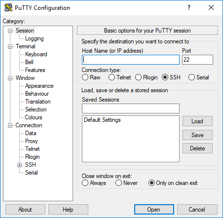 کار با نرم افزار PuTTY برای ارتباط با سرور (Server) لینوکس (Linux)، از طریق SSH