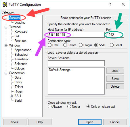 کار با نرم افزار PuTTY برای ارتباط با سرور (Server) لینوکس (Linux)، از طریق SSH