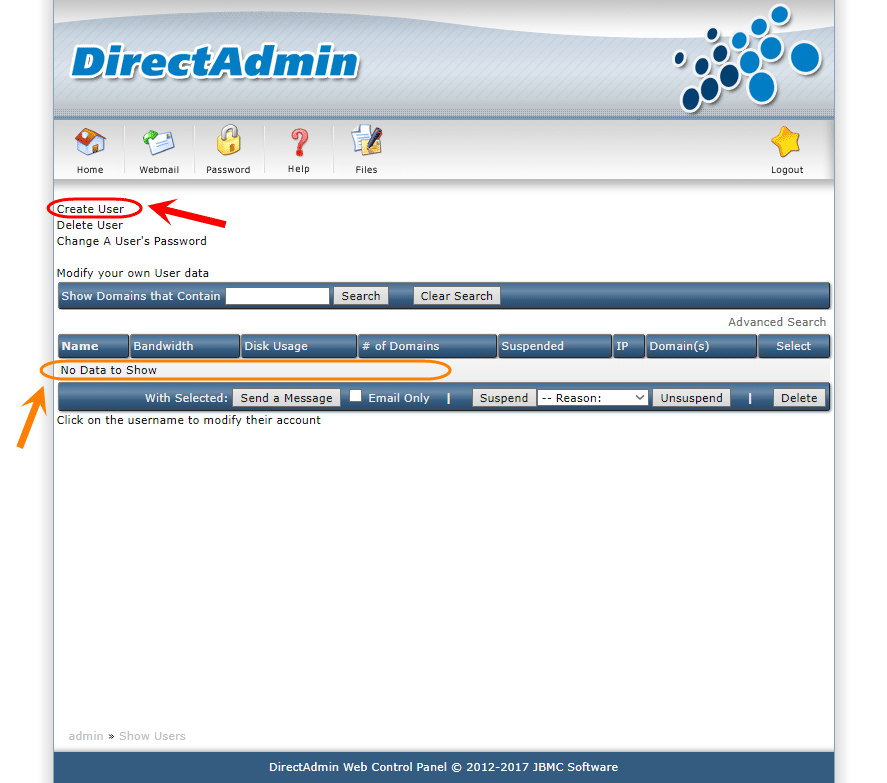 ساخت یک کاربر (User) جدید، در کنترل پنل DirectAdmin (با دسترسی admin)