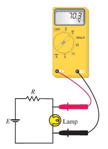 اندازه گیری ولتاژ (Voltage) با استفاده از مولتی متر دیجیتال دستی (Hand-held Digital Multimeter) (به اختصار : DMM)، در مدارهای الکتریکی (Electrical Circuit)