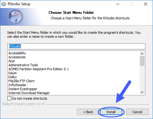 نصب نرم افزار RStudio (نسخه 1.2.5019 Desktop) به عنوان یک محیط کدنویسی برای زبان برنامه نویسی R