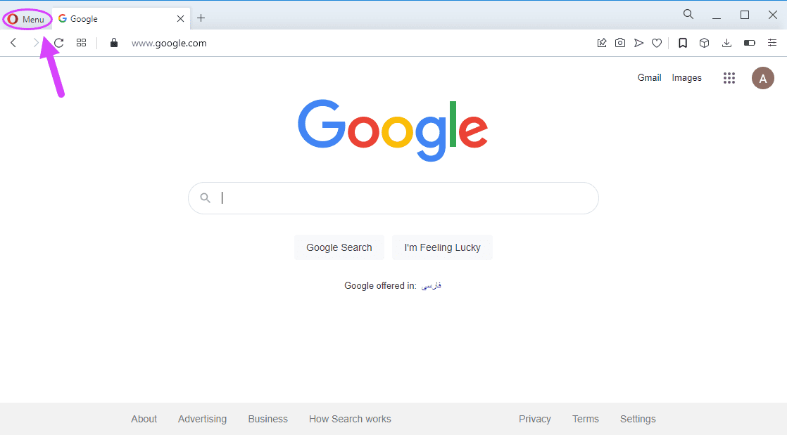 باز کردن کنسول (Console)، در مرورگر اینترنت Opera ، در JavaScript