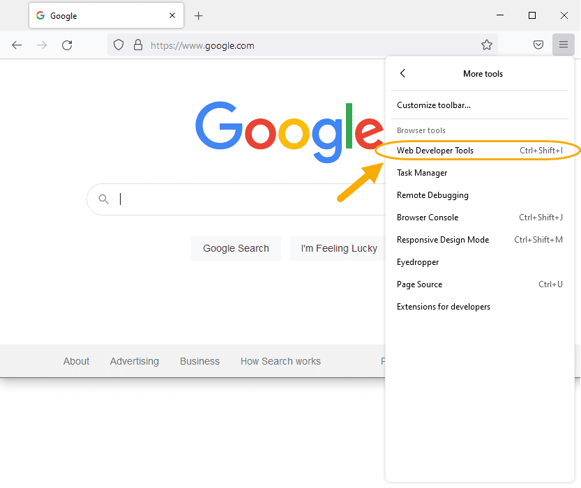 باز کردن کنسول (Console)، در مرورگر اینترنت Firefox ، در JavaScript