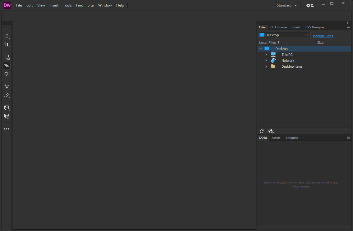 ساخت یک فایل (File) جدید، در Adobe Dreamweaver (نسخه 2021)