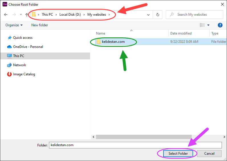 ساخت یک وب سایت (Site) جدید، در Adobe Dreamweaver (نسخه 2021)
