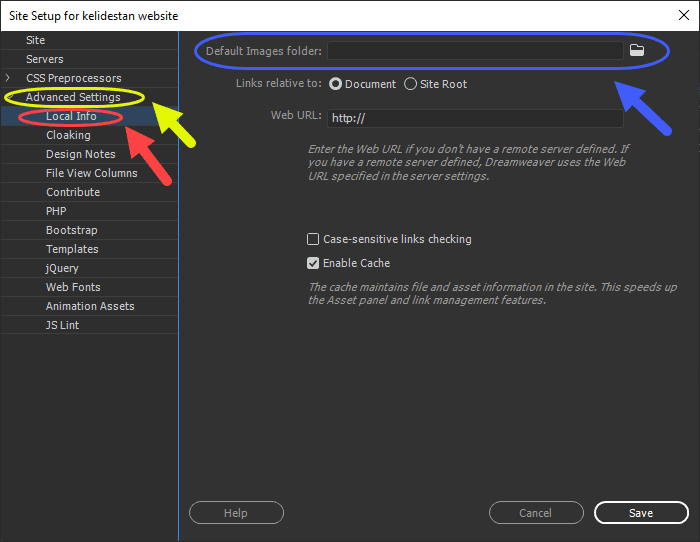 ساخت یک وب سایت (Site) جدید، در Adobe Dreamweaver (نسخه 2021)