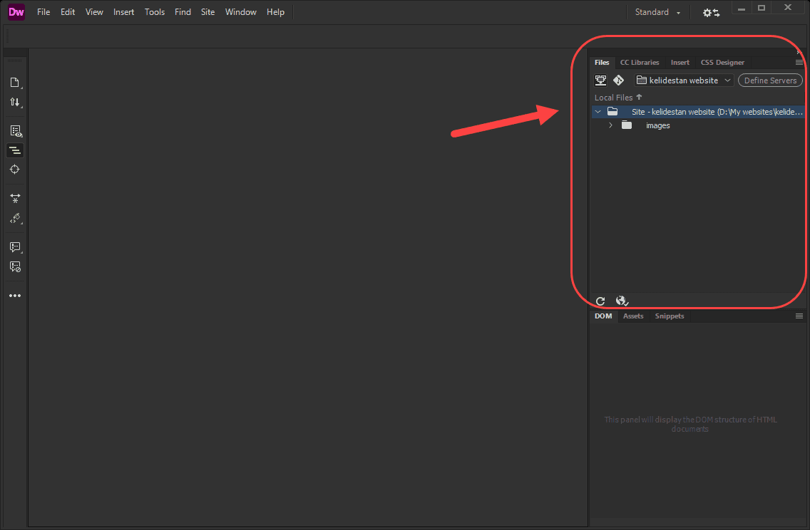 ساخت یک وب سایت (Site) جدید، در Adobe Dreamweaver (نسخه 2021)