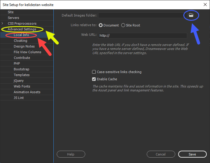 ساخت یک وب سایت (Site) جدید، در Adobe Dreamweaver (نسخه 2021)