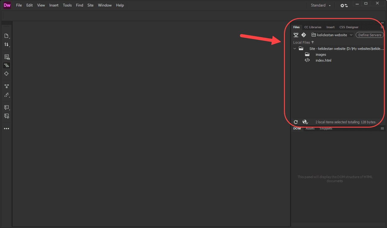 تصحیح کردن (Refresh) نمایش پوشه ها و فایل ها، با گزینه Refresh ، در پنجره Files ، در Adobe Dreamweaver (نسخه 2021)