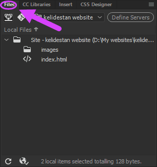 تصحیح کردن (Refresh) نمایش پوشه ها و فایل ها، با گزینه Refresh ، در پنجره Files ، در Adobe Dreamweaver (نسخه 2021)