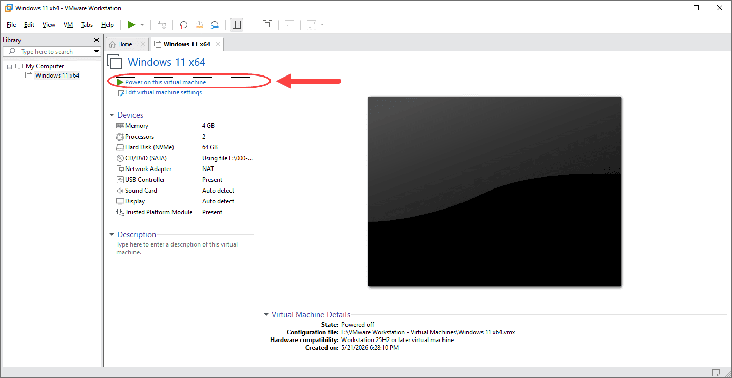 ساخت یک ماشین مجازی (Virtual Machine) و نصب ویندوز 11 بر روی آن، در نرم افزار VMware Workstation
