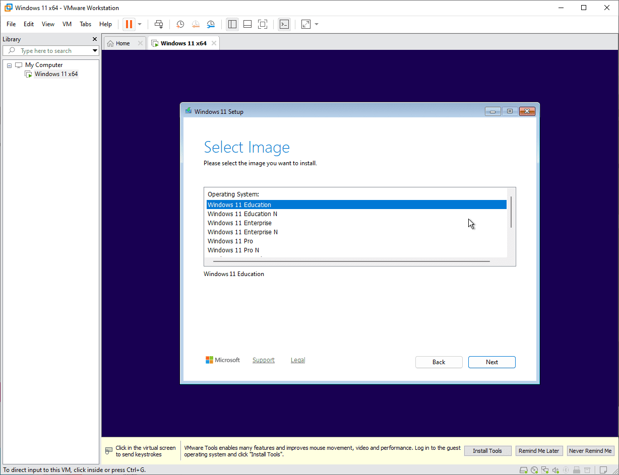 ساخت یک ماشین مجازی (Virtual Machine) و نصب ویندوز 11 بر روی آن، در نرم افزار VMware Workstation