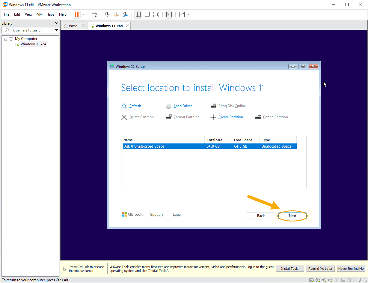 ساخت یک ماشین مجازی (Virtual Machine) و نصب ویندوز 11 بر روی آن، در نرم افزار VMware Workstation
