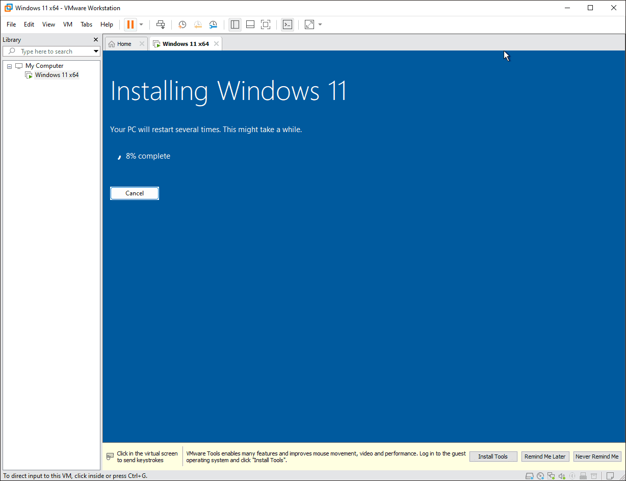ساخت یک ماشین مجازی (Virtual Machine) و نصب ویندوز 11 بر روی آن، در نرم افزار VMware Workstation