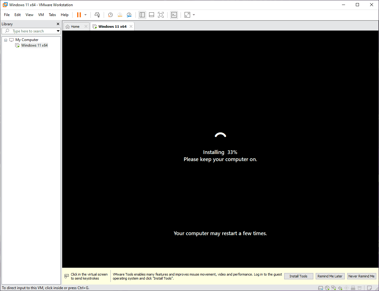 ساخت یک ماشین مجازی (Virtual Machine) و نصب ویندوز 11 بر روی آن، در نرم افزار VMware Workstation