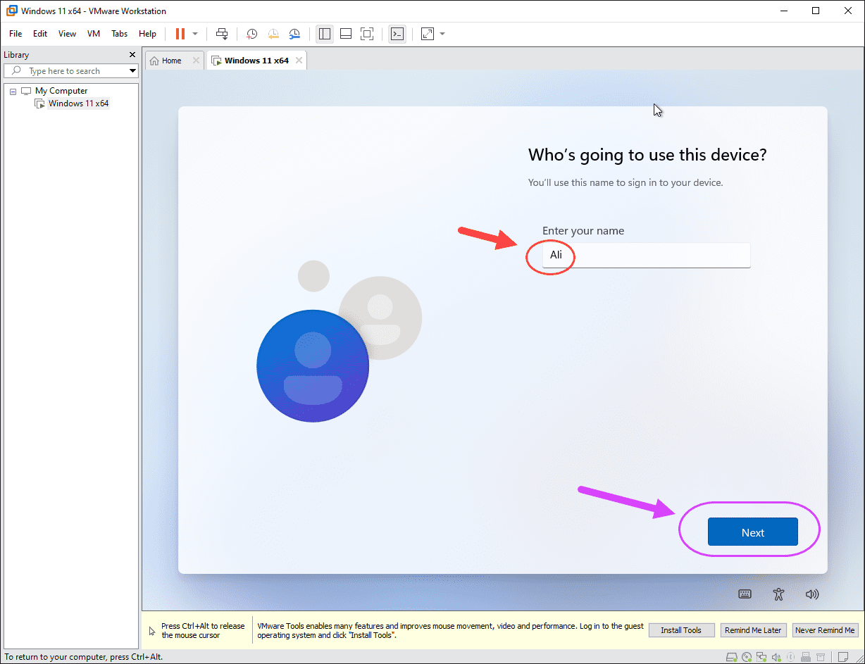ساخت یک ماشین مجازی (Virtual Machine) و نصب ویندوز 11 بر روی آن، در نرم افزار VMware Workstation
