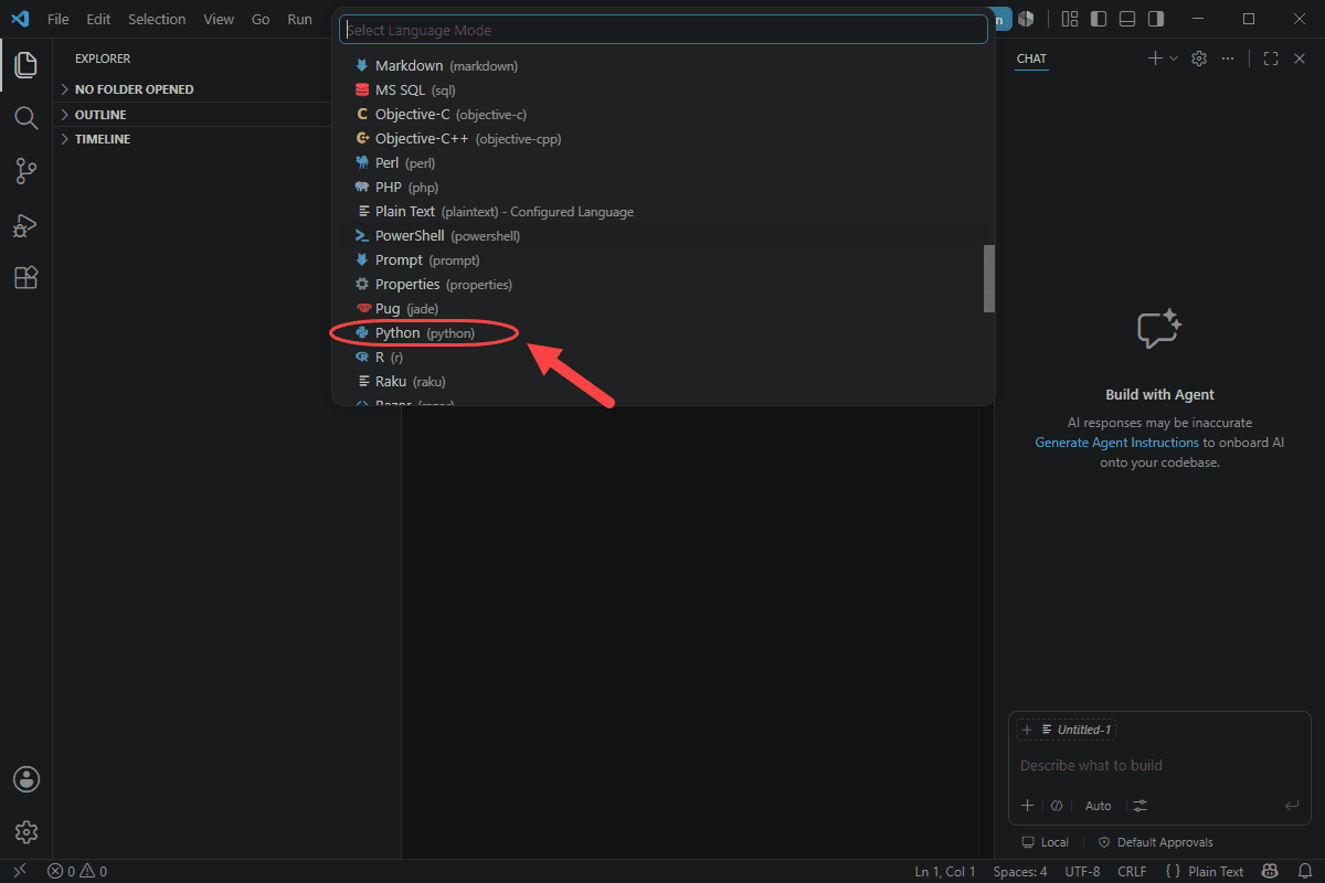 اجرای کد پایتون (Python)، در Visual Studio Code
