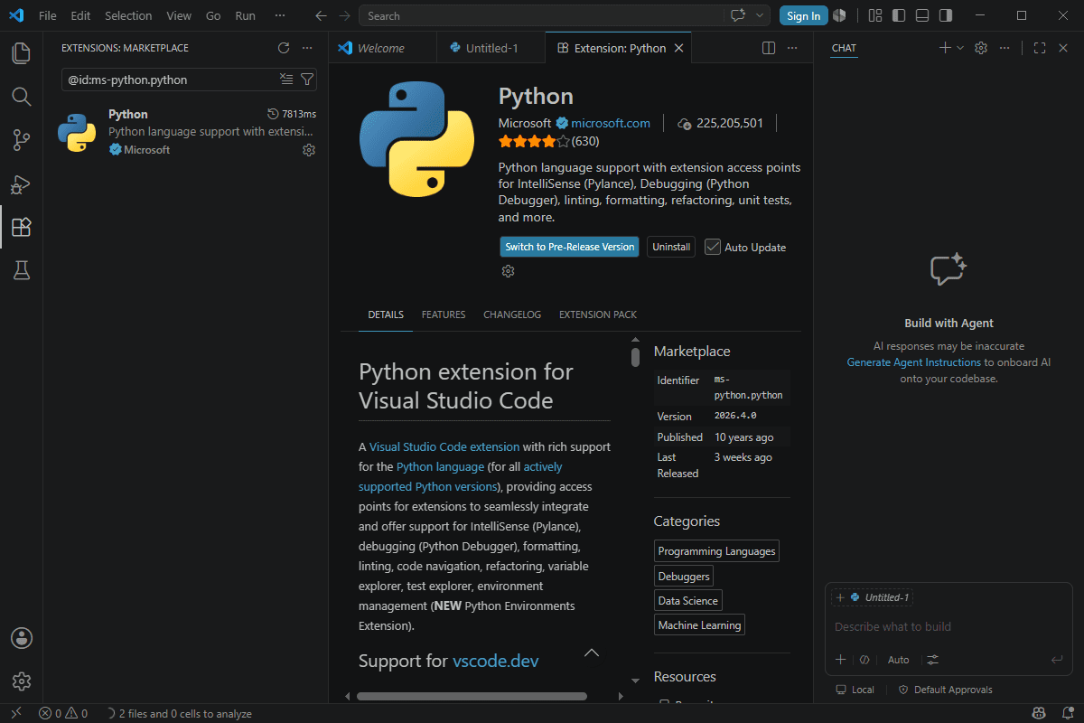 اجرای کد پایتون (Python)، در Visual Studio Code