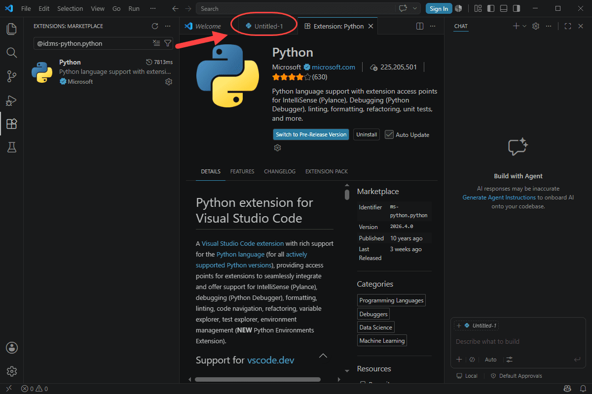 اجرای کد پایتون (Python)، در Visual Studio Code