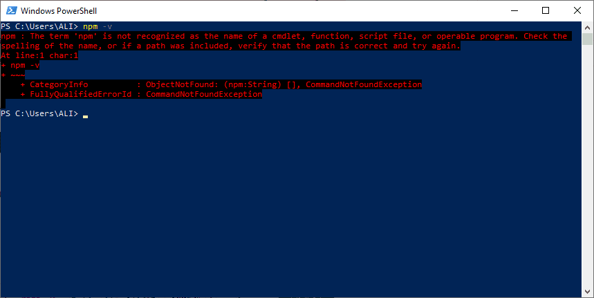 برطرف کردن مشکل ناشناخته بودن دستور npm ، در خط فرمان ویندوز (Windows Command Prompt)