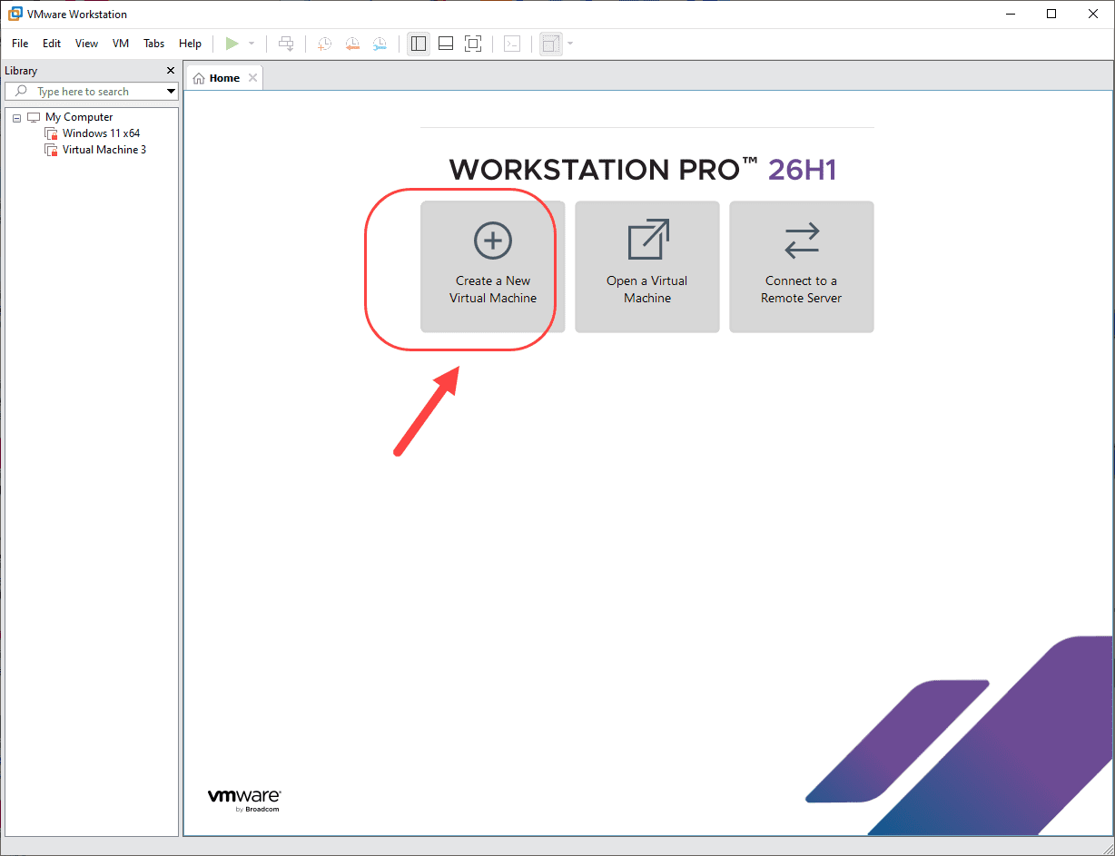 ساخت یک ماشین مجازی (Virtual Machine) و نصب لینوکس (نسخه Linux Mint 22.3 - Cinnamon Edition) بر روی آن، در نرم افزار VMware Workstation