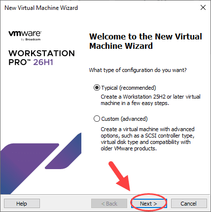 ساخت یک ماشین مجازی (Virtual Machine) و نصب لینوکس (نسخه Linux Mint 22.3 - Cinnamon Edition) بر روی آن، در نرم افزار VMware Workstation