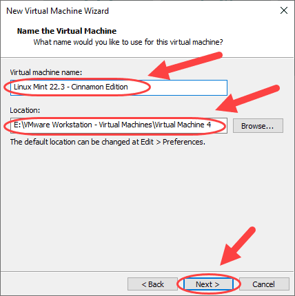 ساخت یک ماشین مجازی (Virtual Machine) و نصب لینوکس (نسخه Linux Mint 22.3 - Cinnamon Edition) بر روی آن، در نرم افزار VMware Workstation