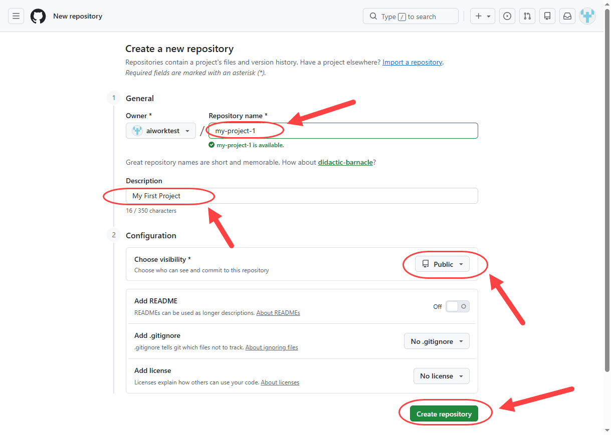 ساخت یک مخزن (Repository) کاملا خالی (بدون هیچ فایلی)، در GitHub