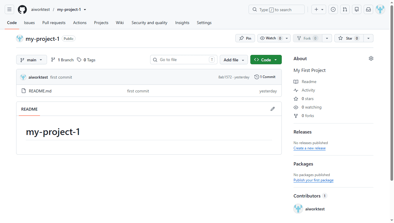 ساخت یک فایل جدید در مخزن (Repository) درون GitHub و ایجاد یک کامیت (Commit)، در وب سایت github.com ، در GitHub