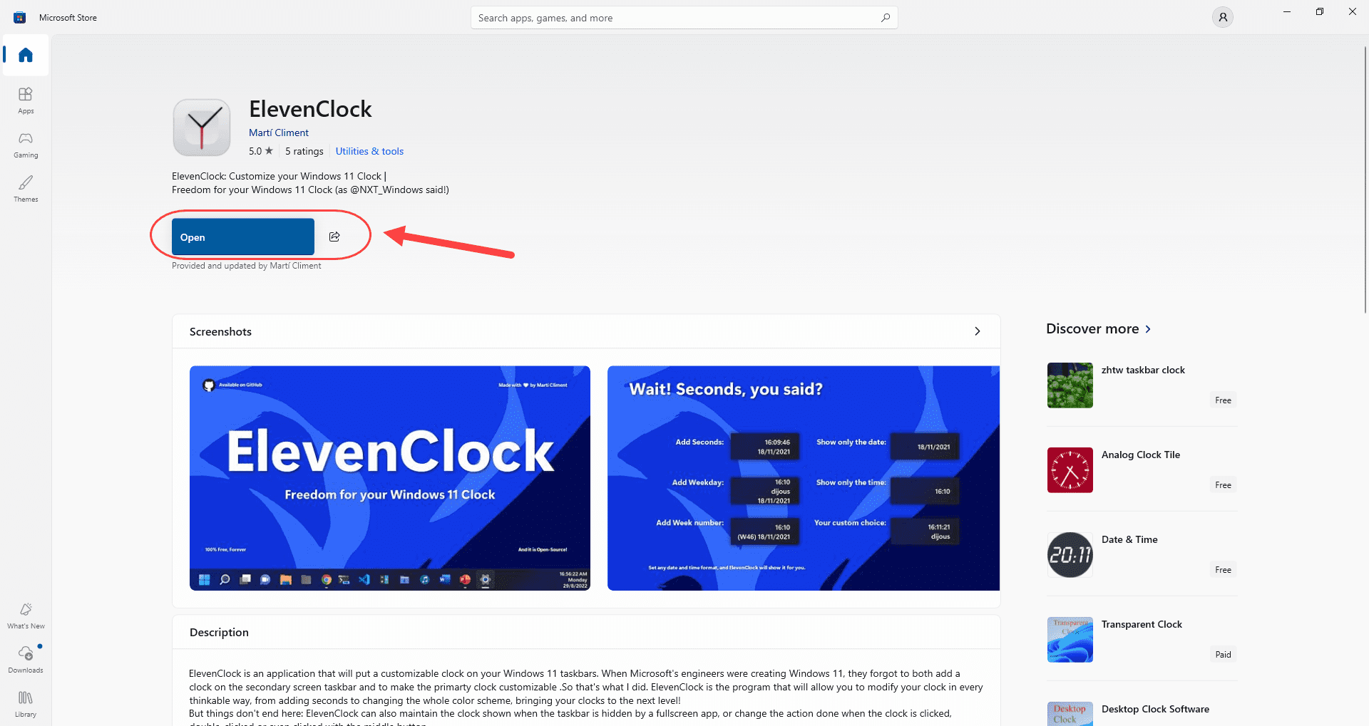 نرم افزار ElevenClock ، برای نمایش ساعت و تاریخ با ظاهر و ویژگی های دلخواه، در موقعیتی دلخواه از صفحه ویندوز (جدا از ساعت اصلی ویندوز)
