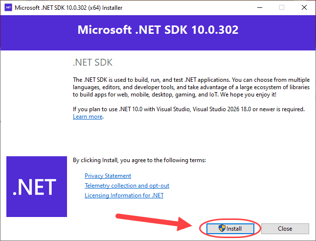 نصب NET. برای ویندوز